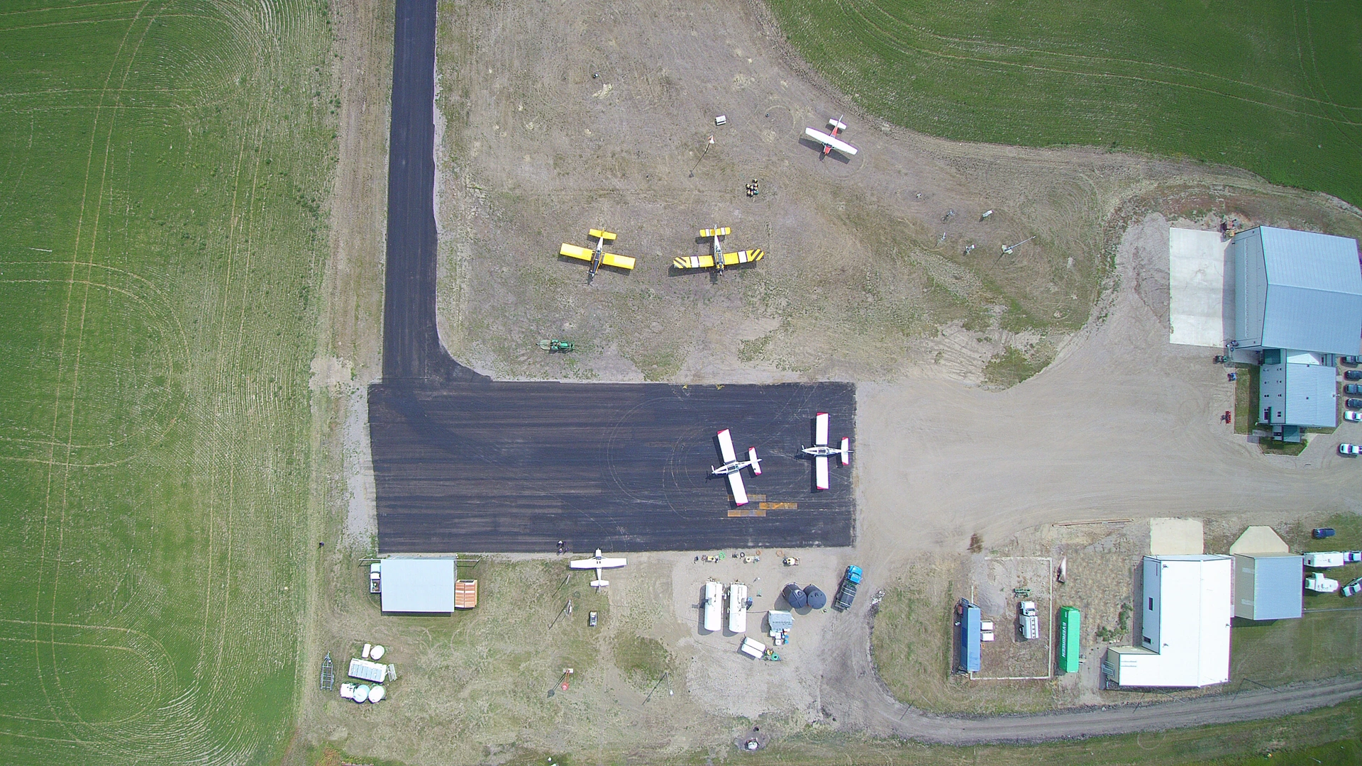 Aerial view of Rosetown Airport